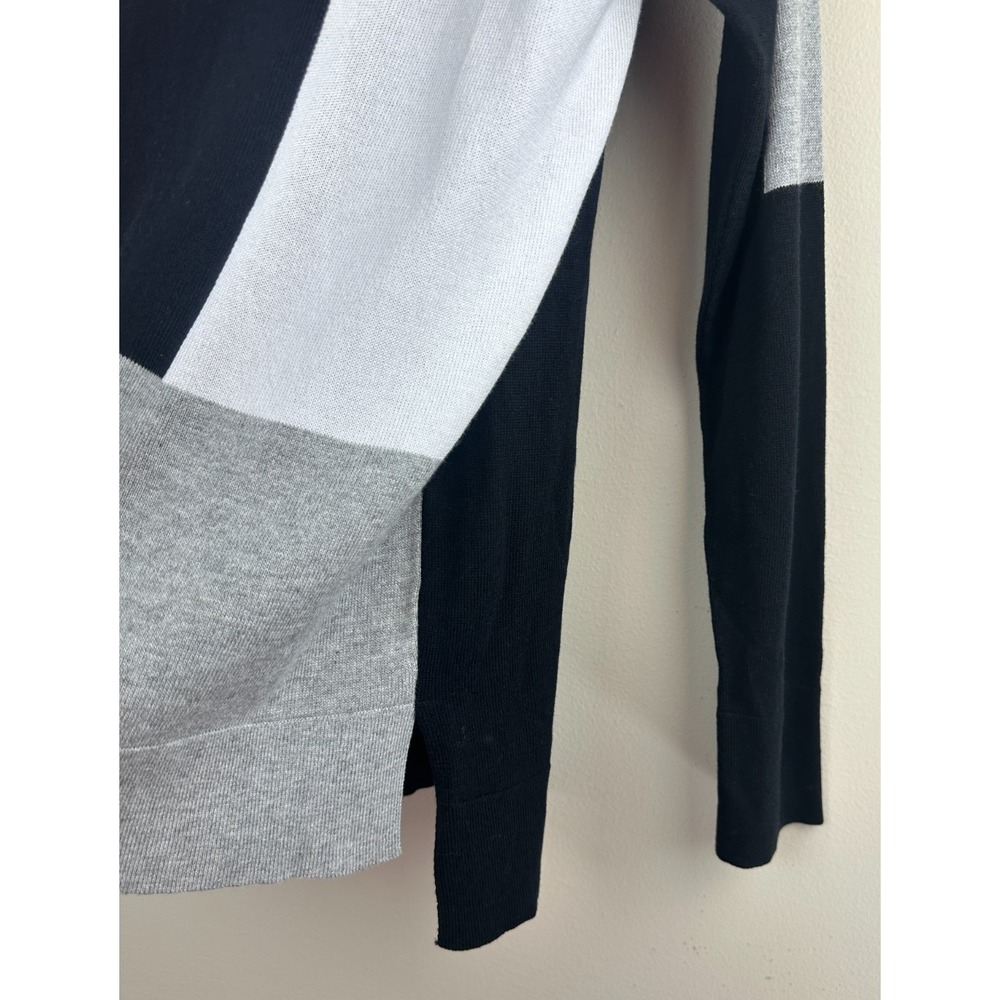 PLANET by Lauren G Colorblock Sweater Womens One Size Black Grey White Lagenlook - Picture 7 of 12
